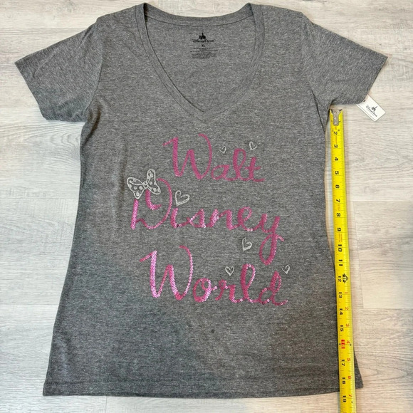 NWT Walt Disney World Butterfly Sequin Pink and Grey T Shirt Size XL - Picture 11 of 16